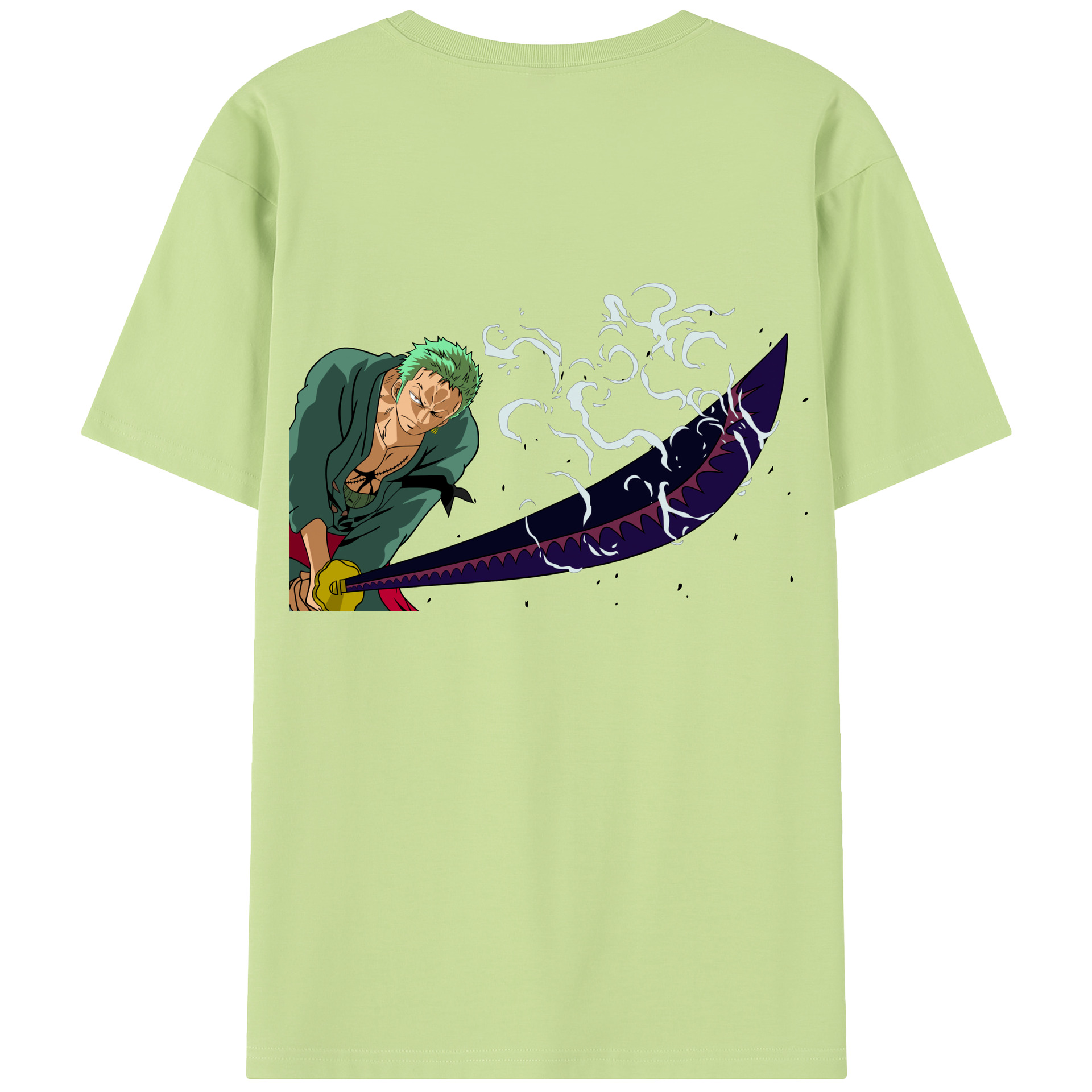 ワンピース ロロノア・ゾロ ONE PIECE Roronoa Zoro 綿100％半袖Tシャツ（背面プリント）